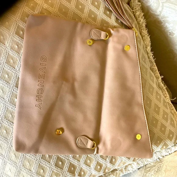 GIVENCHY 2way Shoulder bag Clutch Tassel Embossed logo PVC leather Beige Bags
